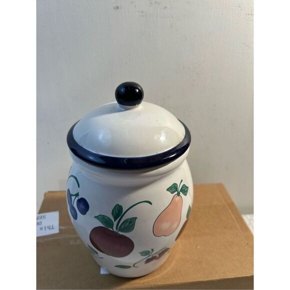 PH Princess House Orchard Medley Fruit canister medium 4” diameter - Picture 2 of 8